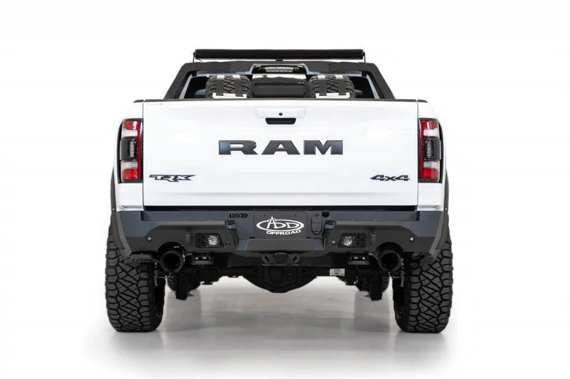 Addictive Desert Designs 2021 Dodge RAM 1500 TRX Stealth Fighter Rear Bumper - Hammer Black - Back View