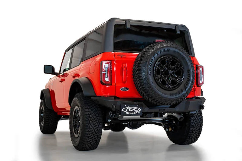 Addictive Desert Designs 2021+ Ford Bronco Rock Fighter Rear Bumper - Hammer Black - Main Product View