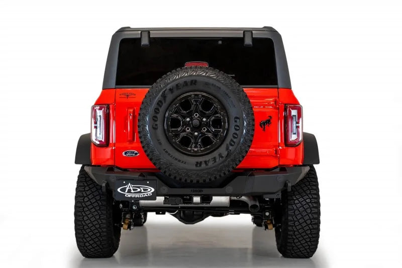 Addictive Desert Designs 2021+ Ford Bronco Rock Fighter Rear Bumper - Hammer Black - Side View