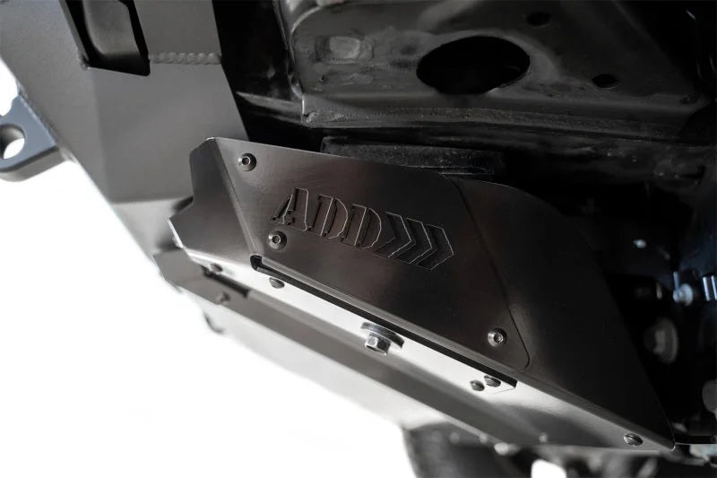 Addictive Desert Designs 2021+ Ford Bronco Stealth Fighter Front Bumper Skid Plate Kit - Side View