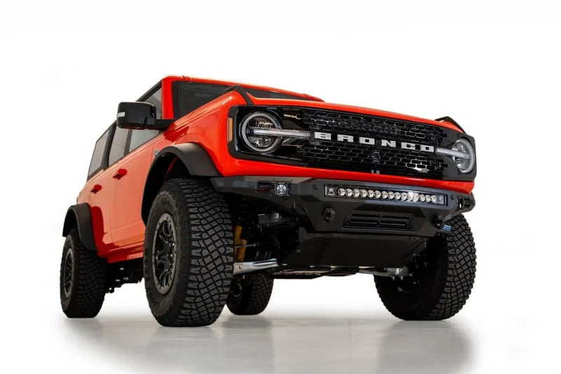 Addictive Desert Designs 2021+ Ford Bronco Stealth Fighter Front Bumper Skid Plate Kit - Installation View