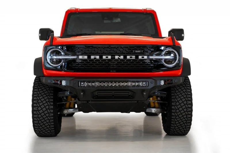 Addictive Desert Designs 2021+ Ford Bronco Stealth Fighter Front Bumper w/ Winch Mount - Installation View