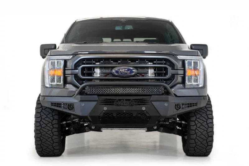 Addictive Desert Designs 2021 Ford F-150 HoneyBadger Front Bumper w/o Top Hoop - Back View