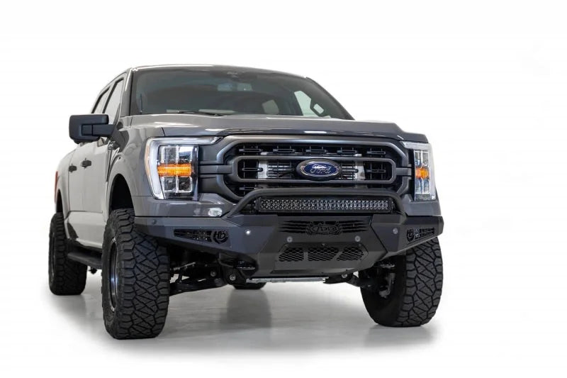 Addictive Desert Designs 2021 Ford F-150 HoneyBadger Front Bumper w/o Top Hoop - Installation View