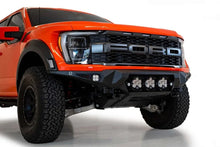 Load image into Gallery viewer, Addictive Desert Designs 2021+ Ford Raptor Bomber Front Bumper w/ 3 Baja Designs LP6 Light Mounts - Main Product View