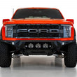 Load image into Gallery viewer, Addictive Desert Designs 2021+ Ford Raptor Bomber Front Bumper w/ 3 Baja Designs LP6 Light Mounts - Installation View
