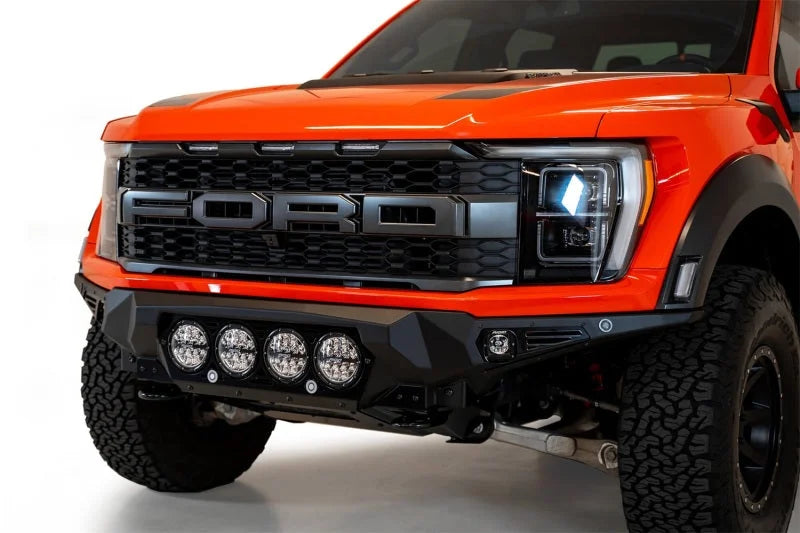 Addictive Desert Designs 2021+ Ford Raptor Bomber Front Bumper w/ 4 Rigid 360 6in Light Mounts - Back View