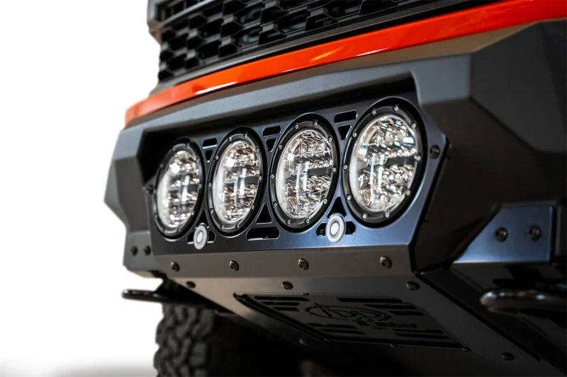 Addictive Desert Designs 2021+ Ford Raptor Bomber Front Bumper w/ 4 Rigid 360 6in Light Mounts - Installation View