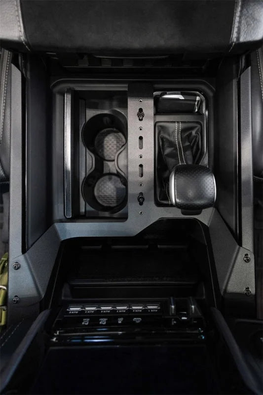 Addictive Desert Designs 2021+ RAM 1500 TRX Center Console Molle Panels & Digital Device Bridge - Back View