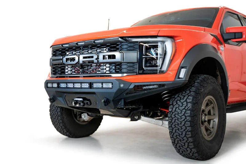 Addictive Desert Designs 2022+ Ford Raptor Stealth Fighter Winch Kit - Side View
