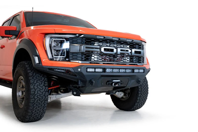 Addictive Desert Designs 2022+ Ford Raptor Stealth Fighter Winch Kit - Back View