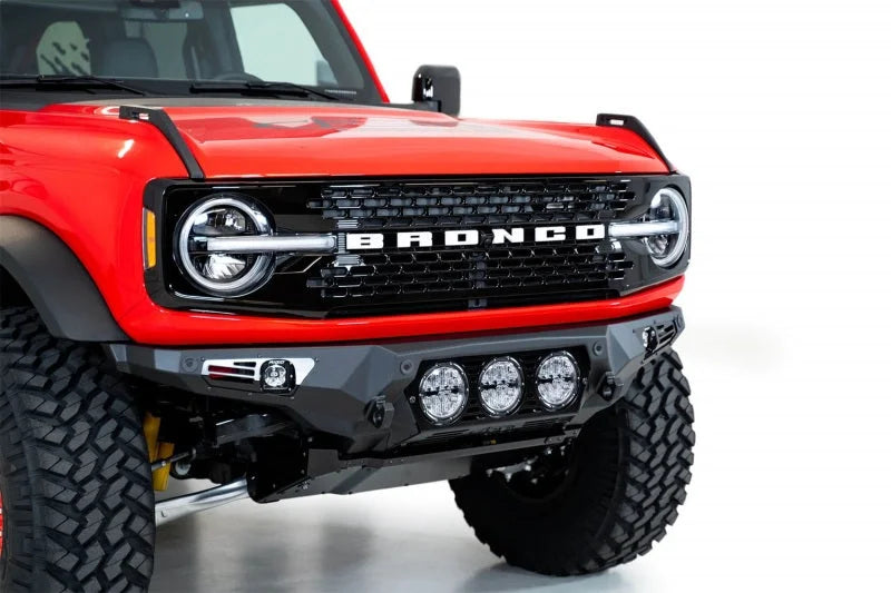 Addictive Desert Designs 21-22 Ford Bronco Bomber Front Bumper (w/ 3 Rigid 360 Mounts) - Main Product View