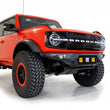 Load image into Gallery viewer, Addictive Desert Designs 21-22 Ford Bronco Bomber Front Bumper (w/ 3 Baja Designs LP4 Mounts) - Installation View