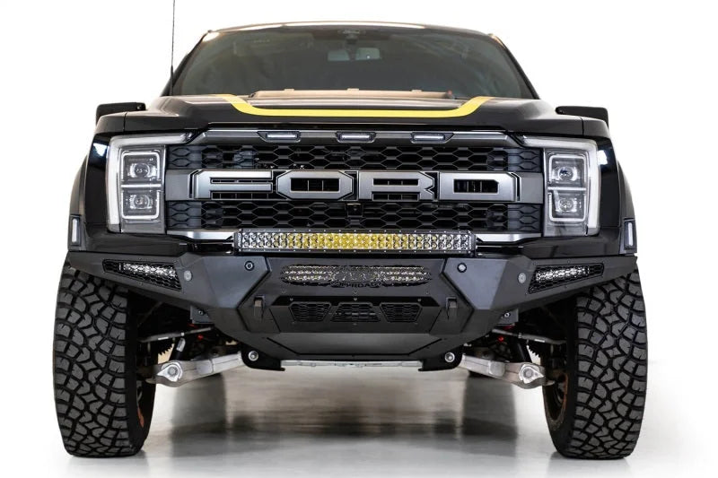 Addictive Desert Designs 21-22 Ford Raptor HoneyBadger Front Bumper - Installation View