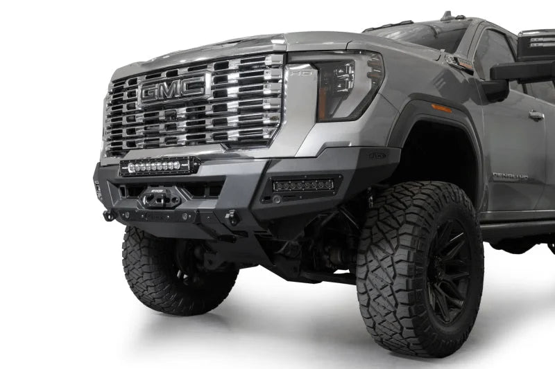 Addictive Desert Designs 24+ GMC 2500/3500 Phantom Front Bumper w/Winch- Hammer Black - Main Product View