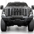Load image into Gallery viewer, Addictive Desert Designs 24+ GMC 2500/3500 Phantom Front Bumper w/Winch- Hammer Black - Back View
