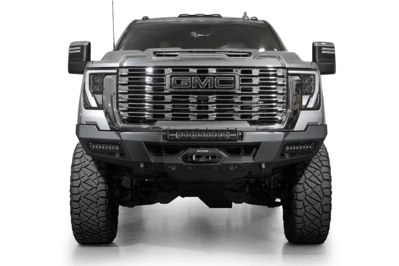 Addictive Desert Designs 24+ GMC 2500/3500 Phantom Front Bumper w/Winch- Hammer Black - Back View