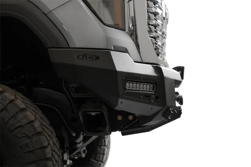 Addictive Desert Designs 24+ GMC 2500/3500 Phantom Front Bumper w/Winch- Hammer Black - Installation View