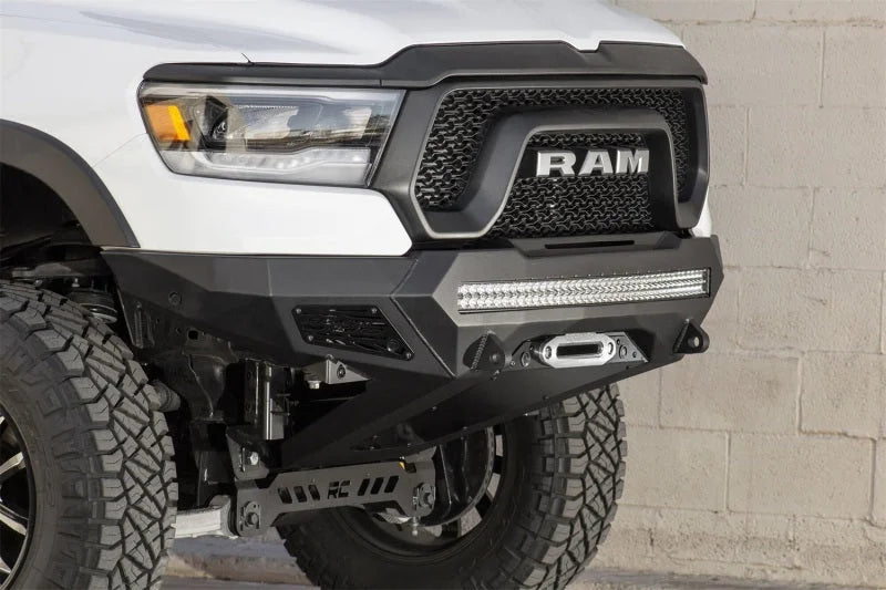 Addictive Desert Designs Stealth Fighter Fr Bumper w/Winch&Parking Sensor Mounts fits 2019-2023 Ram 1500 / Ram REBEL - Sid...