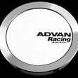 Load image into Gallery viewer, Advan 63mm Full Flat Center Cap - White/Silver Alumite