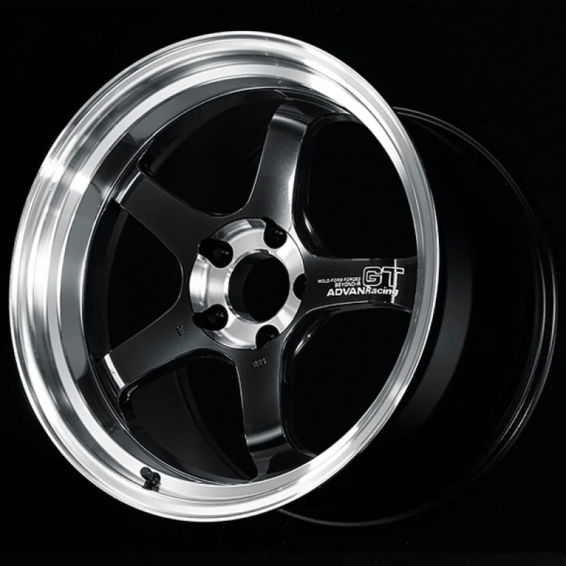Advan GT Beyond-R 18X9.5 / +45 Offset / 5x100 BC / 63mm Bore / Diamond Cut and Dark Platinum Black