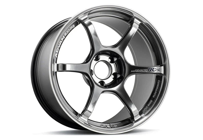 Advan RG-4 18x10 +35 5x114.3 Racing Hyper Black and Ring Wheel
