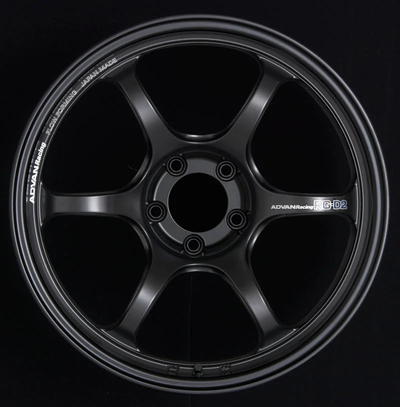 Advan RG-D2 17x7.5 +38 5x100 Semi Gloss Black Wheel - Side View