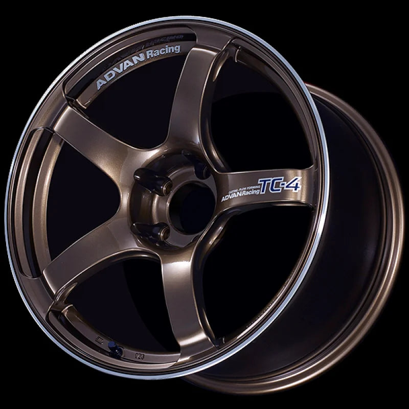 Advan TC4 17x9 +63 5x114.3 Racing Umber Bronze and Ring Wheel - Side View