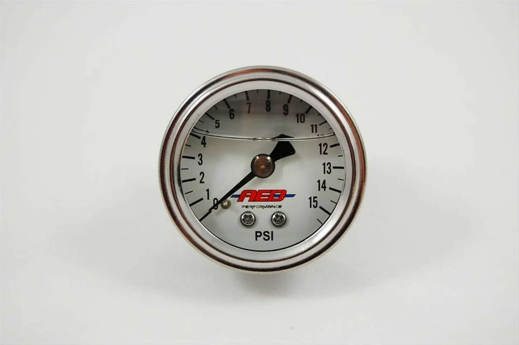 Advanced Engine Design 1-1/2 Fuel Press. Gauge 0-15psi Liquid Filled 6101