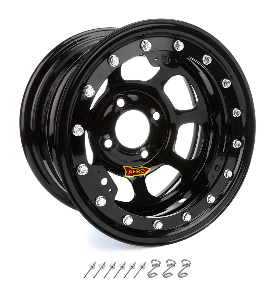 Aero Race Wheels 13x7 2in. 4.25 Black Beadlock 33-174220B