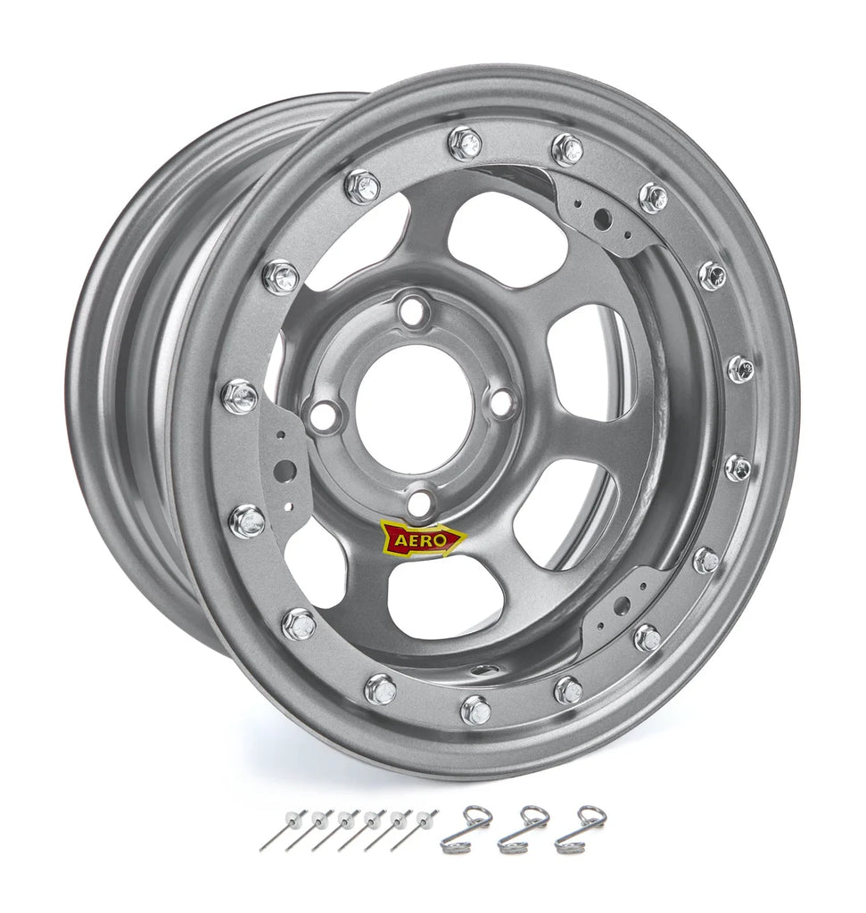 Aero Race Wheels 13x7 2in. 4.50 Silver Beadlock Wheel 33-074520S