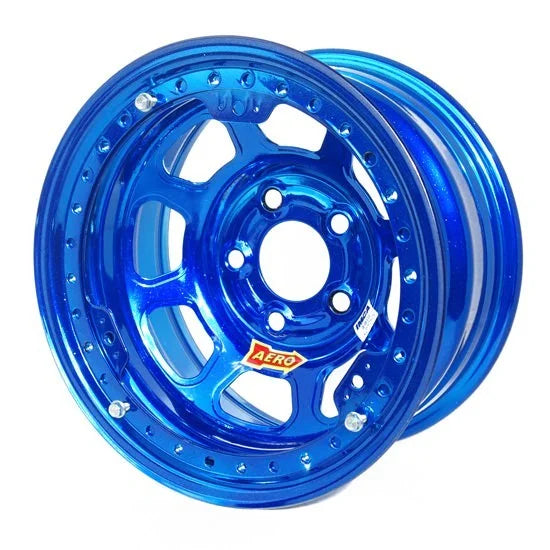 Aero Race Wheels 15x8 3in 5.00 Blue Chrome Beadlock Wheel 53-985030BLU