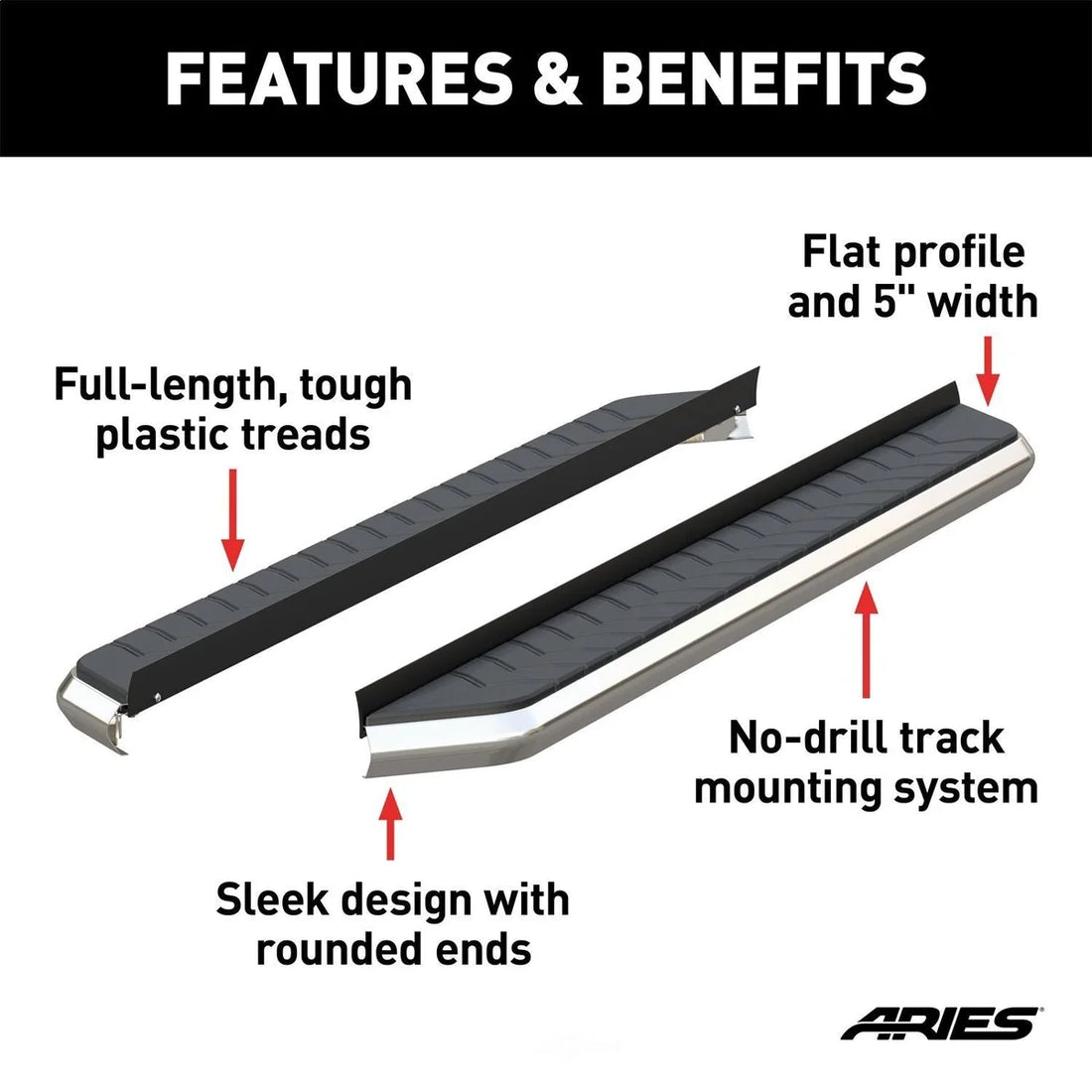 AeroTread 5" x 67" Polished Stainless Running Boards (No Brackets) 2051867 fits 2012-2017 Honda CR-V EX / 2009-2015 Honda ...