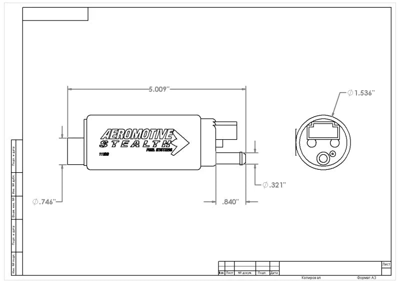 Aeromotive 340 Series Stealth In-Tank E85 Fuel Pump - Center Inlet - Offset (GM applications) - Installation View