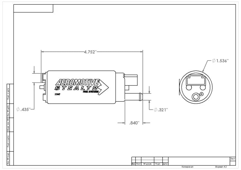 Aeromotive 340 Series Stealth In-Tank E85 Fuel Pump - Offset Inlet - Additional View 6