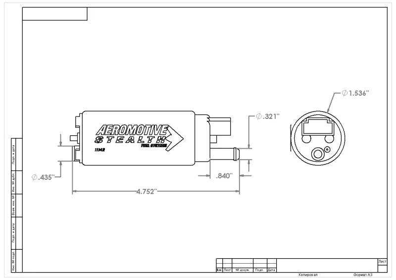 Aeromotive 340 Series Stealth In-Tank E85 Fuel Pump - Offset Inlet - Inlet Inline w/Outlet - Additional View 9
