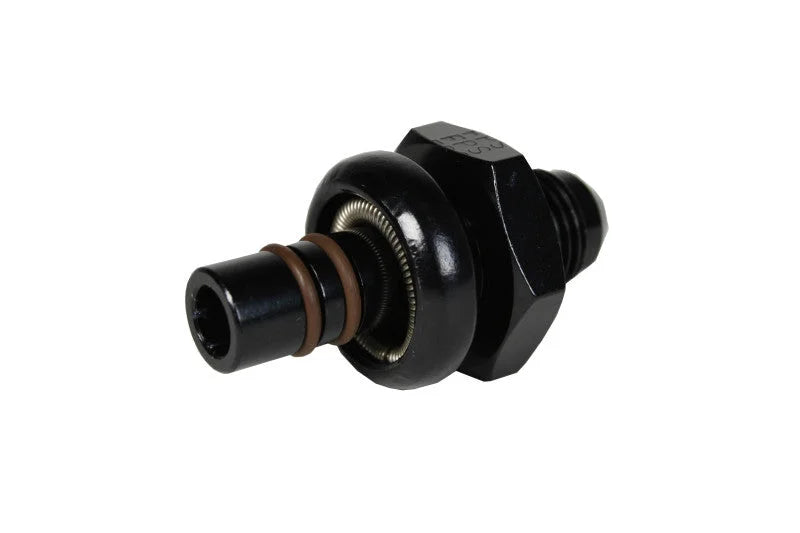 Aeromotive 3/8in Male Spring Lock / AN-06 Feed Line Adapter 15123 fits Ford - Back View