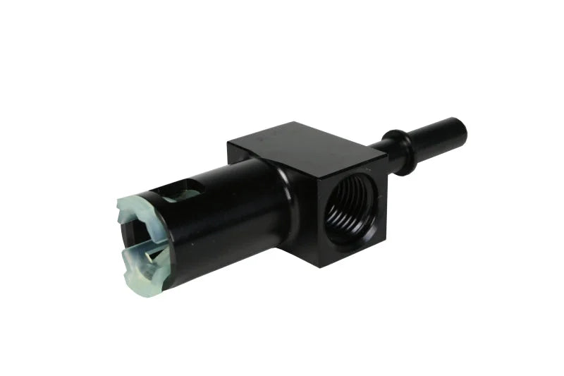 Aeromotive 5/16in Quick Connect with AN-06 port and 1/8in gauge port - Back View