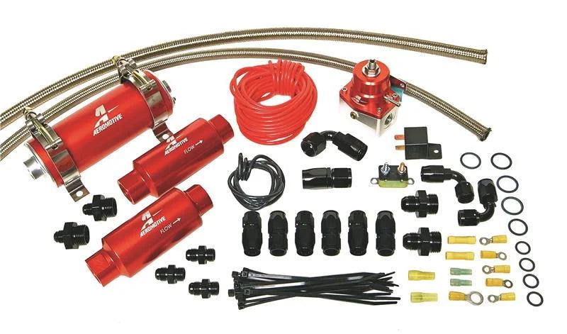 Aeromotive A1000 EFI Fuel System (11101 Pump/13101 Reg/Filters/Hose/Etc.) - Back View