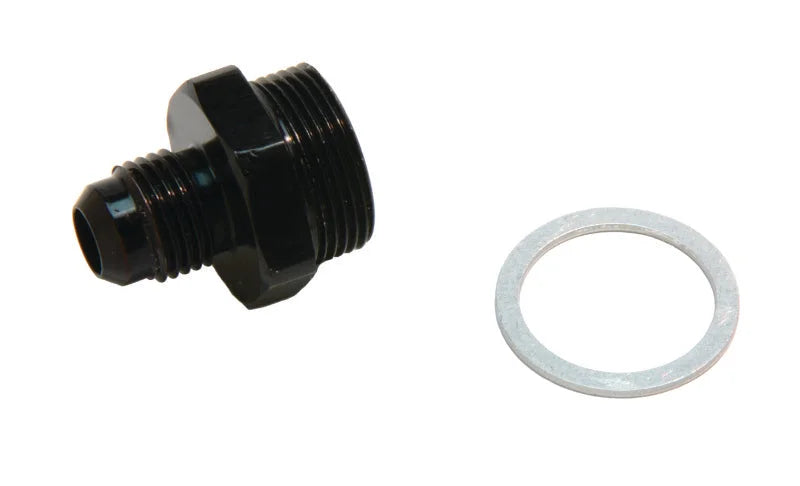 Aeromotive AN-06 Holley Carb 7/8in x 20 Thread Dual Feed Bowl Adapter Fitting - Back View