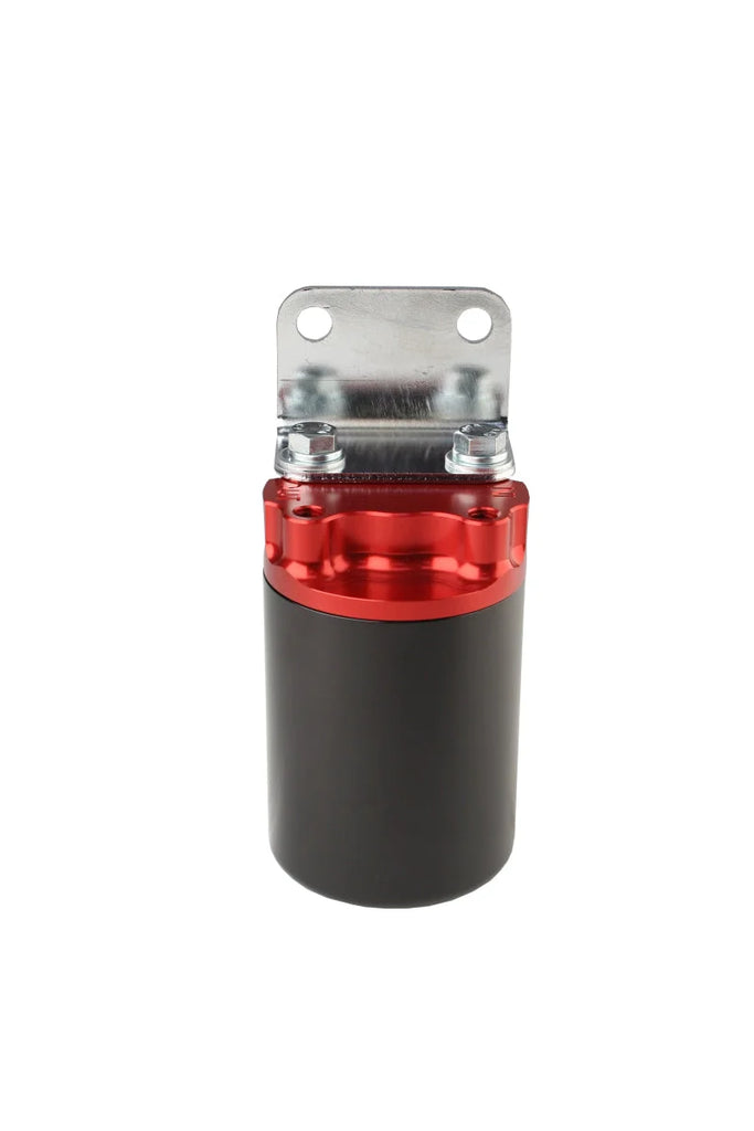 Aeromotive Canister Fuel Filter - 3/8 NPT / 100-Micron (Red Housing w/Black Sleeve) - Installation View