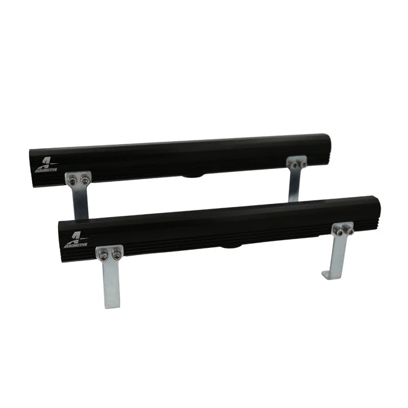 Aeromotive Edelbrock Victor E Fuel Rails - Black fits SBC - Main Product View