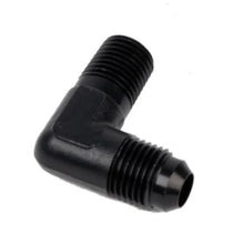 Load image into Gallery viewer, Aeromotive Fitting Elbow 1/4in-MNPT to AN-06 90-Deg Black - Detail View