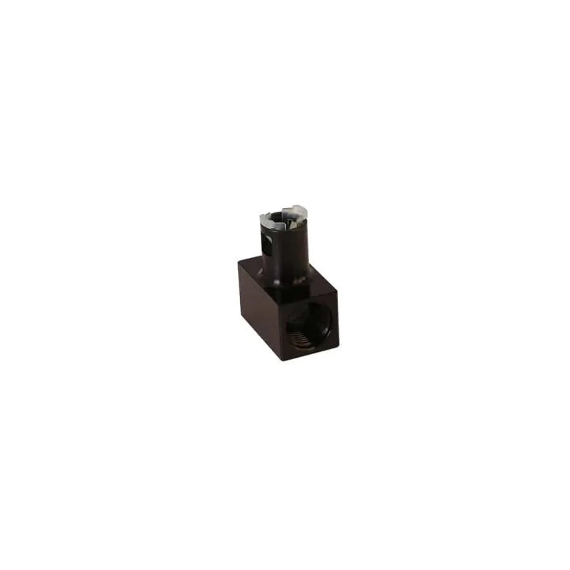 Aeromotive Fitting - Tee - 2x AN-08 Port - 5/16 Quick Connect - Side View