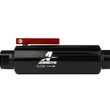Load image into Gallery viewer, Aeromotive In-Line AN-10 Filter w/Shutoff Valve 100 Micron SS Element - Black Anodize Finish - Side View