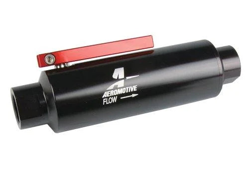Aeromotive In-Line AN-10 Filter w/Shutoff Valve 100 Micron SS Element - Black Anodize Finish - Additional View 6