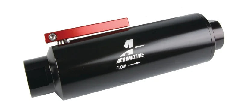 Aeromotive In-Line AN-12 Filter w/Shutoff Valve 100 Micron SS Element - Black Anodize Finish - Additional View 6