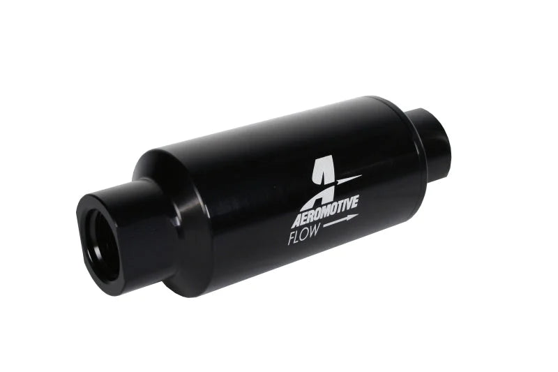 Aeromotive In-Line Filter 10AN 10 Micron Microglass Element Bright-Dip Black 2in OD - Main Product View