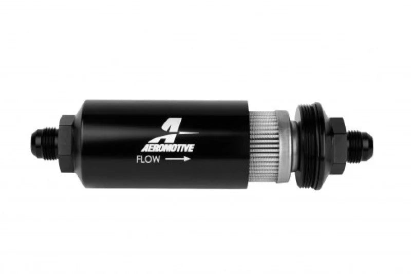 Aeromotive In-Line Filter - (AN -08 Male) 100 Micron Stainless Steel Element - Side View
