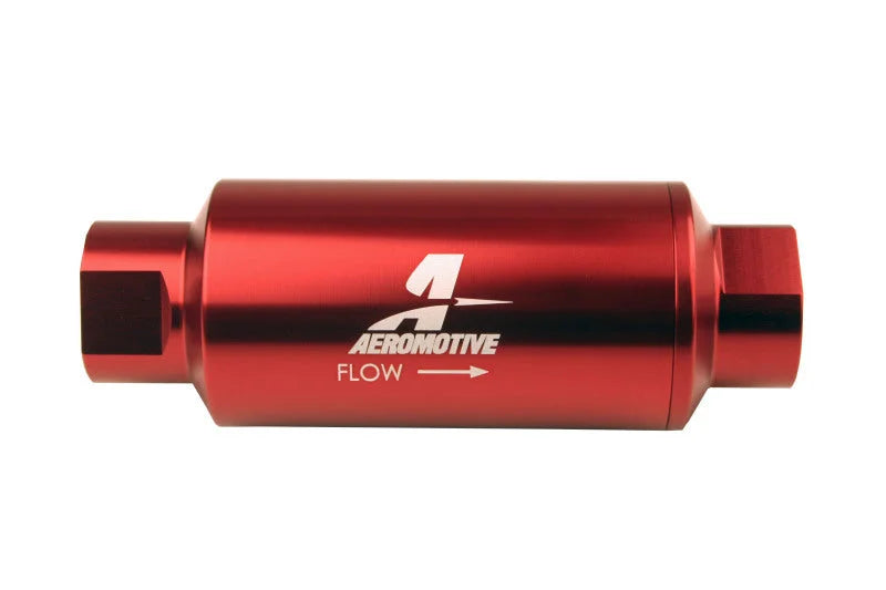 Aeromotive In-Line Filter - (AN-10) 10 Micron Microglass Element Red Anodize Finish - Main Product View